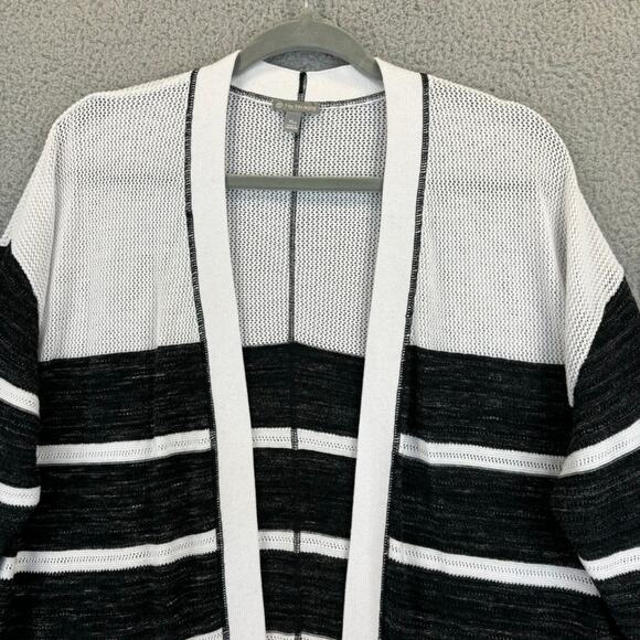 T by Talbots Cardigan XL Petite Minimal Casual Striped Colorblock Mixed Stitch - Picture 3 of 10
